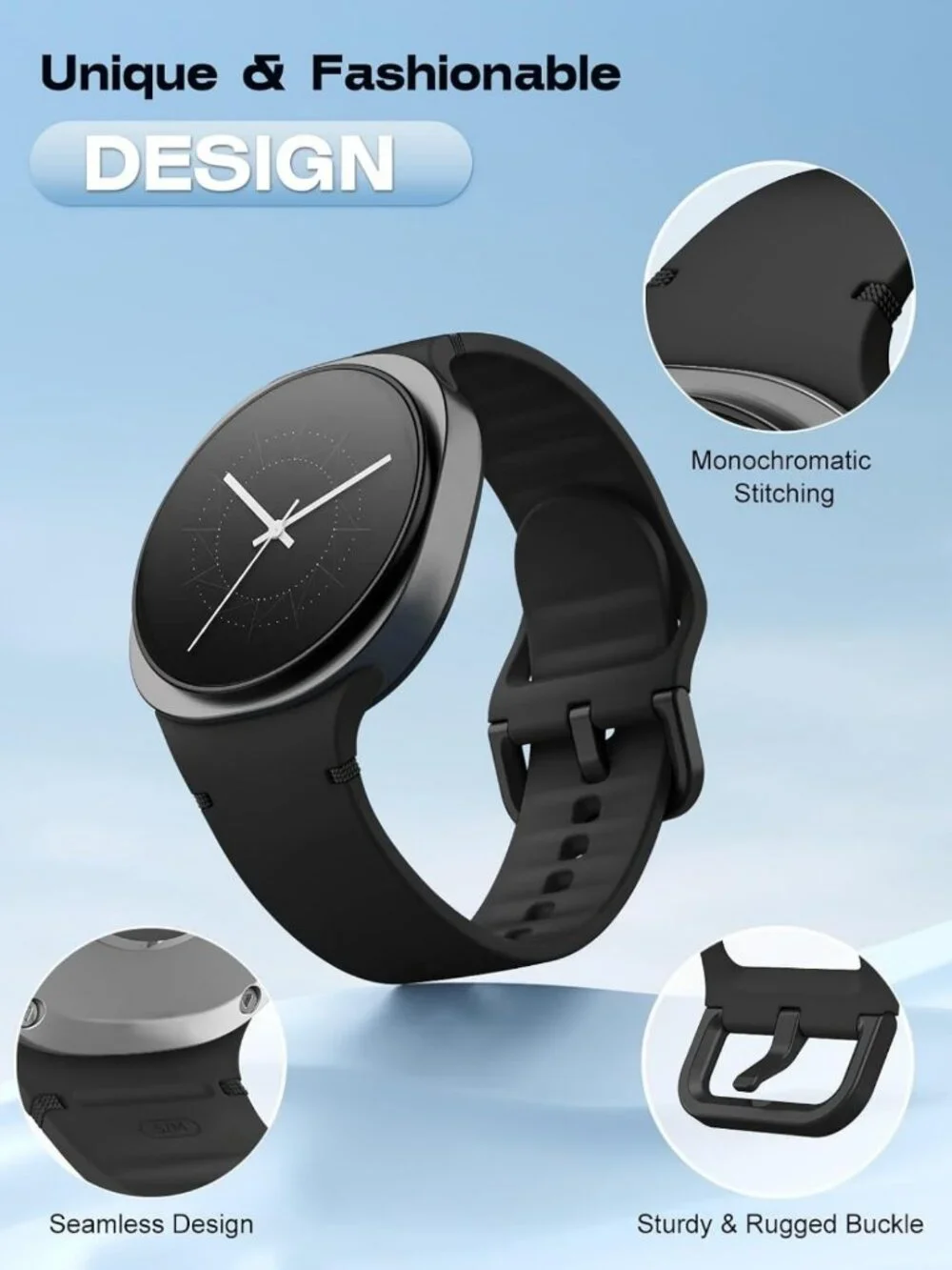 6 Pack Soft Silicone Sport Bands for Galaxy Watch 8 & Classic, No Gap, Unisex